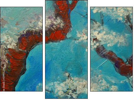 Arbre en fleurs 5 - Three-piece canvas print, Triptych