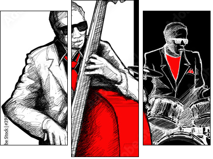 jazz band - Three-piece canvas print, Triptych