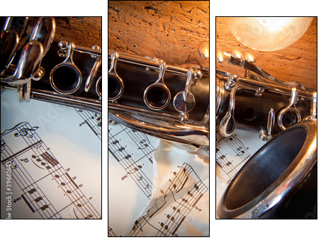 clarinetto con spartito - Three-piece canvas print, Triptych