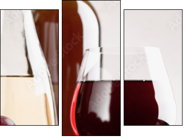 wine and grape, abstract still life - Three-piece canvas print, Triptych