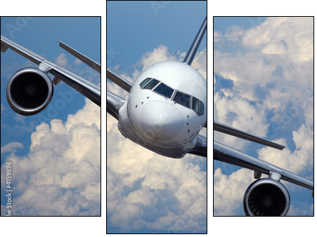 Airliner in flight - Three-piece canvas print, Triptych