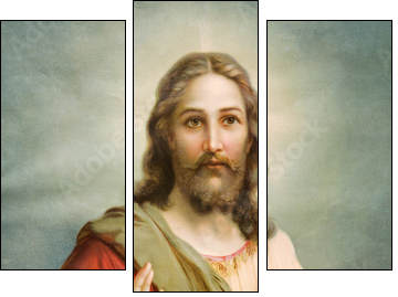 Copy of typical catholic image of Jesus Christ - Three-piece canvas print, Triptych
