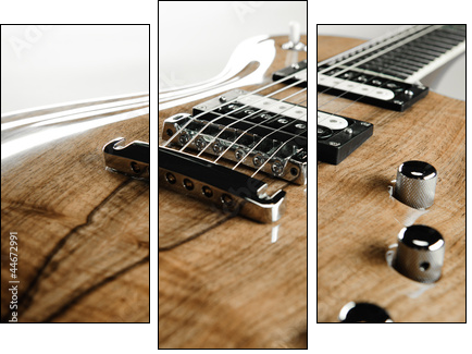 Electric guitar close-up - Three-piece canvas print, Triptych