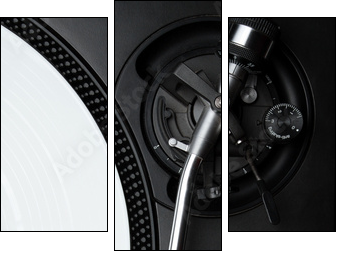 Professional turntable for a DJ - Three-piece canvas print, Triptych