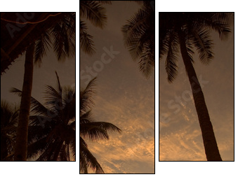 Relaxing hammock sunset - Three-piece canvas print, Triptych
