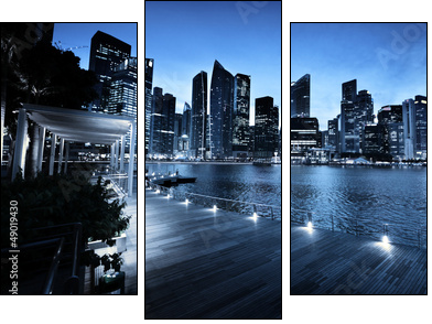 Singapore city in sunset time - Three-piece canvas print, Triptych