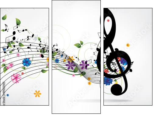 Musical abstract background - Three-piece canvas print, Triptych