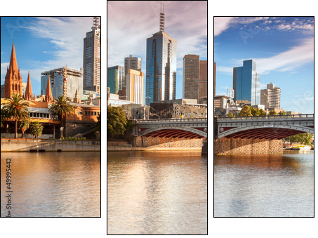 Melbourne skyline from Southbank - Three-piece canvas print, Triptych