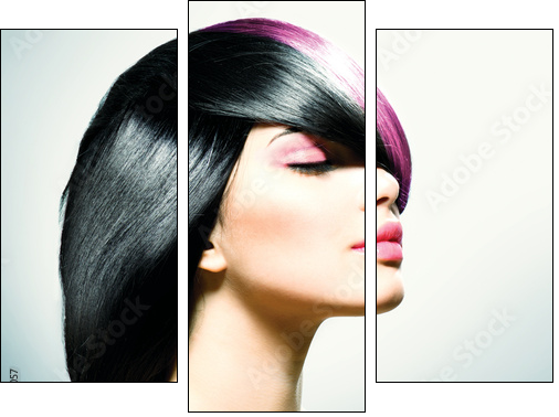Fashion Hair. Hairstyle - Three-piece canvas print, Triptych