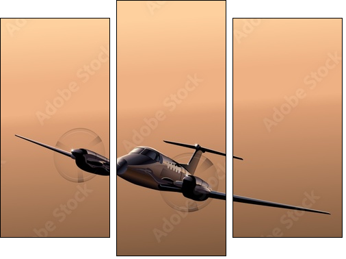 Civil utility aircraft - Three-piece canvas print, Triptych