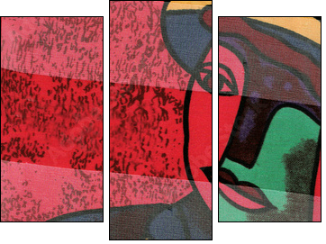Visage à la Picasso. - Three-piece canvas print, Triptych