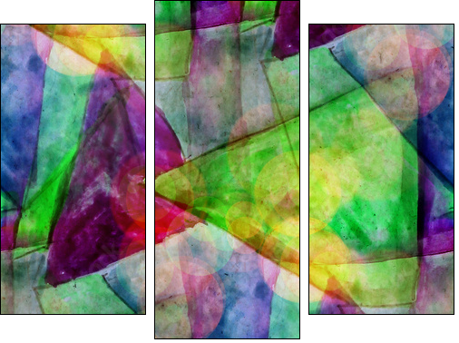 sunlight macro green, purple watercolor seamless texture paint s - Three-piece canvas print, Triptych