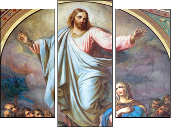 Vienna -  Fresco of Ascension of the Lord - Three-piece canvas print, Triptych