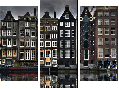 Amsterdam Houses - Three-piece canvas print, Triptych