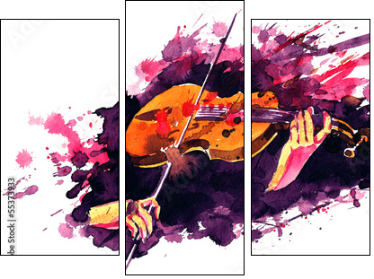 violin - Three-piece canvas print, Triptych