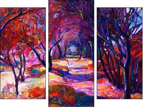 Path in the forest - Three-piece canvas print, Triptych