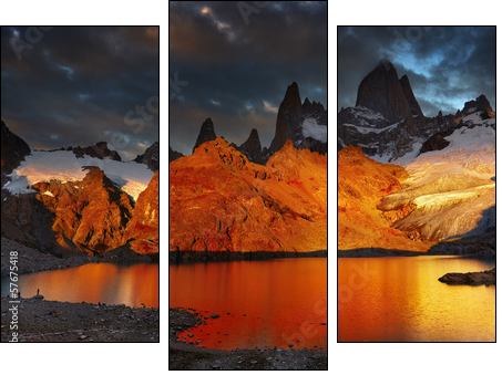 Mount Fitz Roy, Patagonia, Argentina - Three-piece canvas print, Triptych