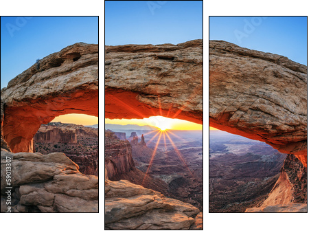 Famous sunrise at Mesa Arch - Three-piece canvas print, Triptych