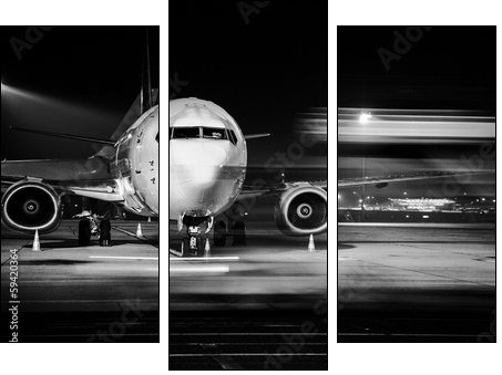 airplane front close-up - Three-piece canvas print, Triptych
