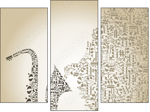 Saxophone5 - Three-piece canvas print, Triptych