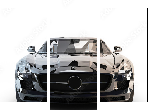 Abstract Car isolated. Illustration - Three-piece canvas print, Triptych