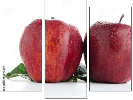 Ripe red apples - Three-piece canvas print, Triptych