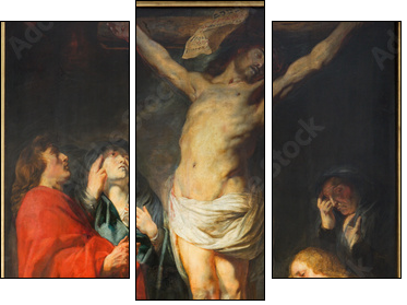 Antwerp - The Crucifixion paint by Jacob Jordaens - Three-piece canvas print, Triptych