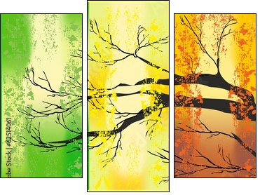 cztery pory roku, - Three-piece canvas print, Triptych