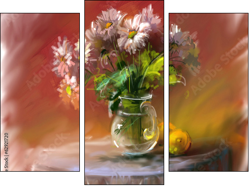 Flowers - Three-piece canvas print, Triptych