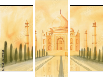 Taj Mahal India - Three-piece canvas print, Triptych