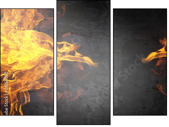 Fire flames - Three-piece canvas print, Triptych