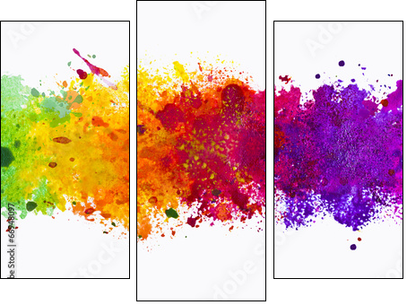 Abstract artistic watercolor splash background - Three-piece canvas print, Triptych