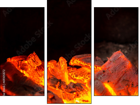 Hot coals in the Fire - Three-piece canvas print, Triptych