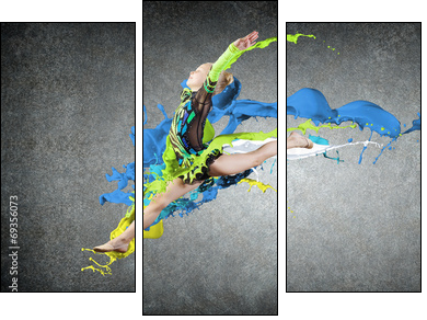Gymnast girl - Three-piece canvas print, Triptych