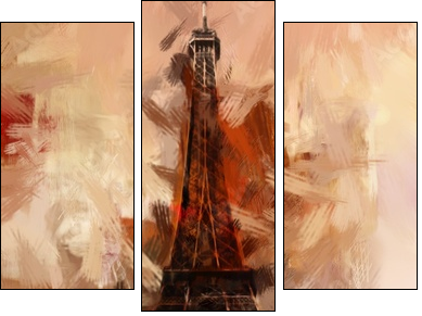 Paris GemÃ¤lde Eiffelturm Eifelturm Bild Kunst ÃlgemÃ¤lde - Three-piece canvas print, Triptych
