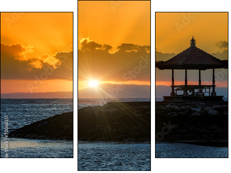sunset in bali beach - Three-piece canvas print, Triptych