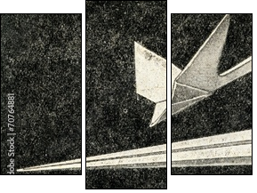 Paper airplanes - Three-piece canvas print, Triptych