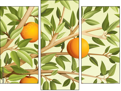 Peaches - Three-piece canvas print, Triptych
