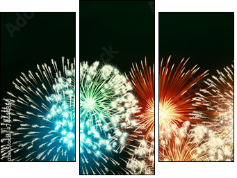 impressive fireworks - Three-piece canvas print, Triptych