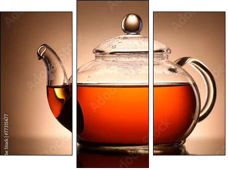 Glass teapot - Three-piece canvas print, Triptych