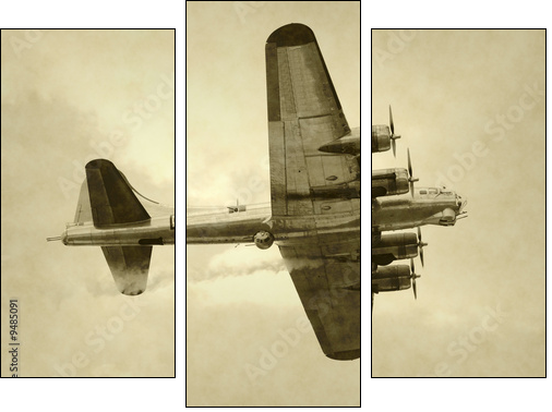 World War II era American bomber - Three-piece canvas print, Triptych