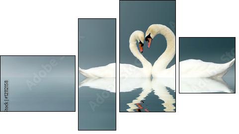 Love Swans - Four-piece canvas print, Fortyk