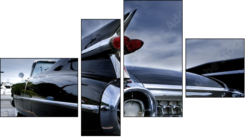Tail Lamp Of A Classic Car - Four-piece canvas print, Fortyk