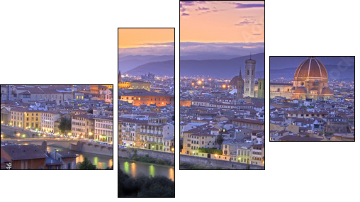 Sunset in Florence - Four-piece canvas print, Fortyk