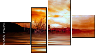sunrise mono lake - Four-piece canvas print, Fortyk
