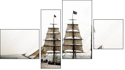 tall ship - Four-piece canvas print, Fortyk