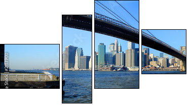 brooklyn bridge and lower manhattan panoramic view, new york - Four-piece canvas print, Fortyk