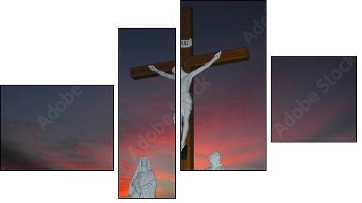jesus on the cross - Four-piece canvas print, Fortyk