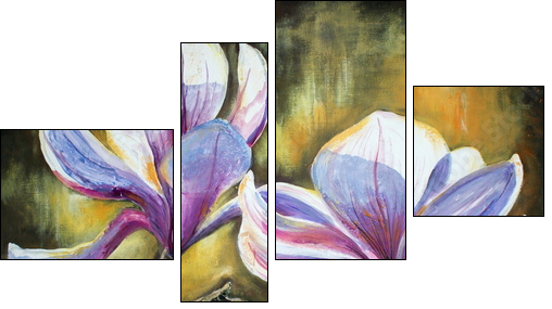 Magnolia flowers.My own artwork. - Four-piece canvas print, Fortyk