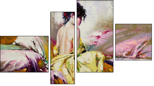 Portrait of the nude girl - Four-piece canvas print, Fortyk
